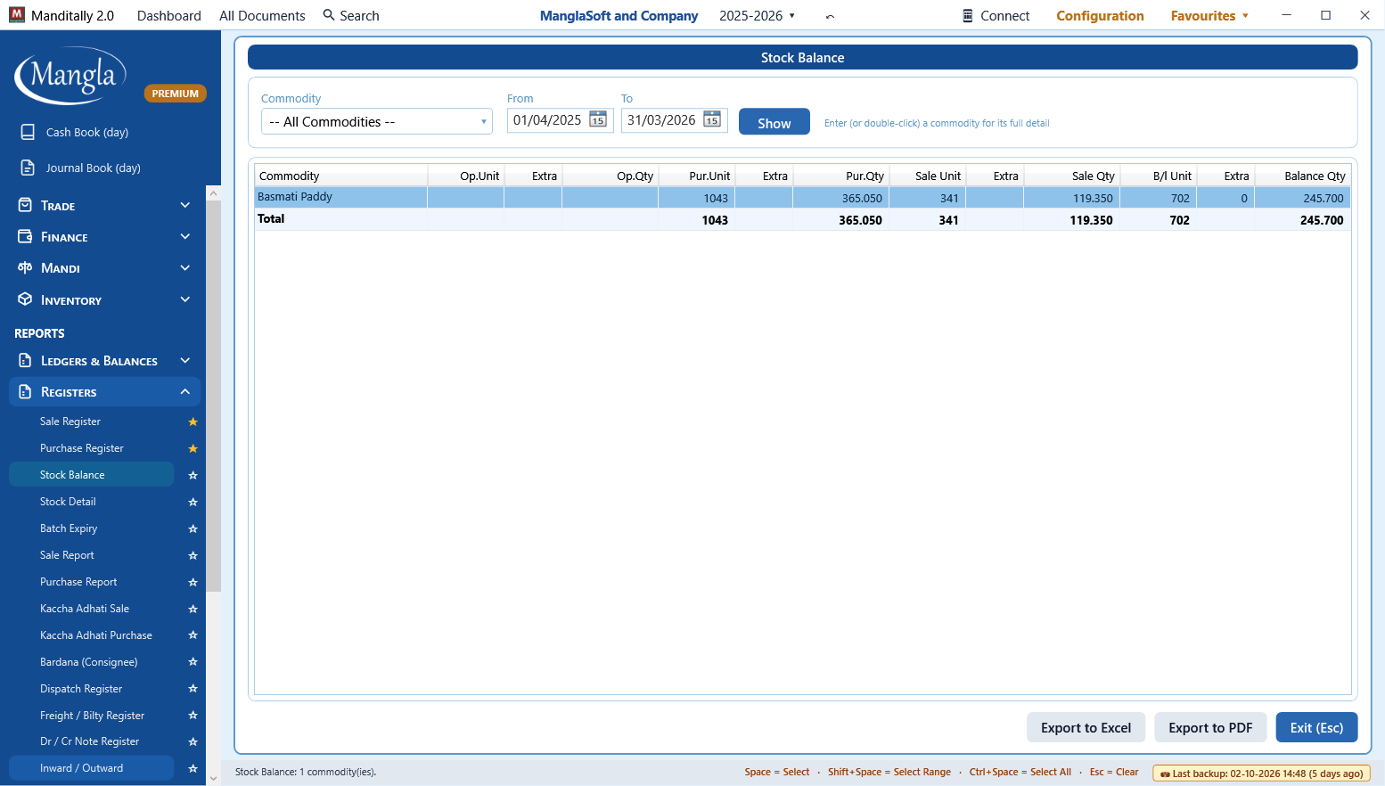 Stock Balance